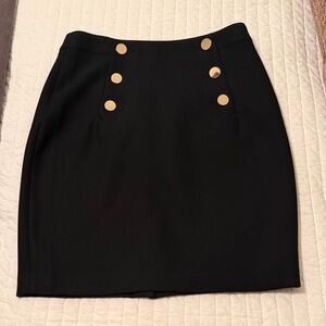 H&M Black Pencil Skirt with Gold Buttons